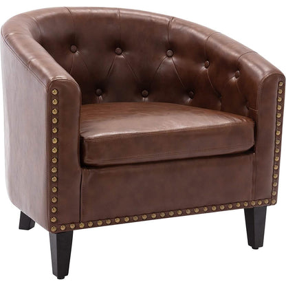 Faux Leather Club Chair Bucket Chair Upholstered Tub Chair DailySale