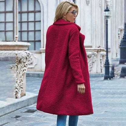 Faux Shearling Open-Front Longline Teddy Coat DailySale