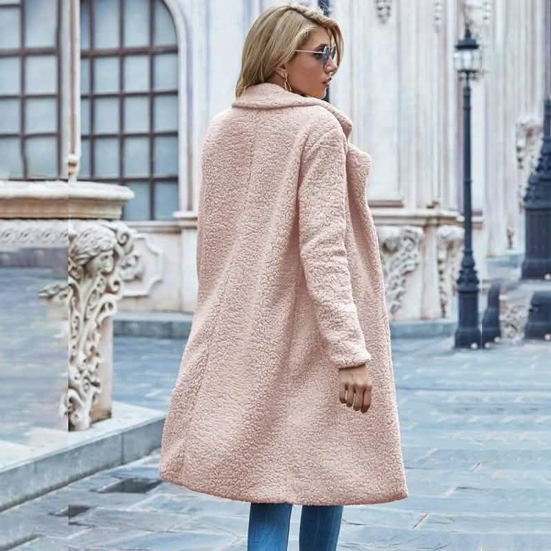 Faux Shearling Open-Front Longline Teddy Coat DailySale