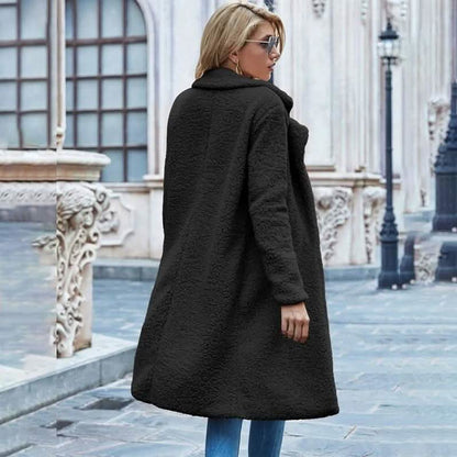 Faux Shearling Open-Front Longline Teddy Coat DailySale