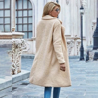 Faux Shearling Open-Front Longline Teddy Coat DailySale