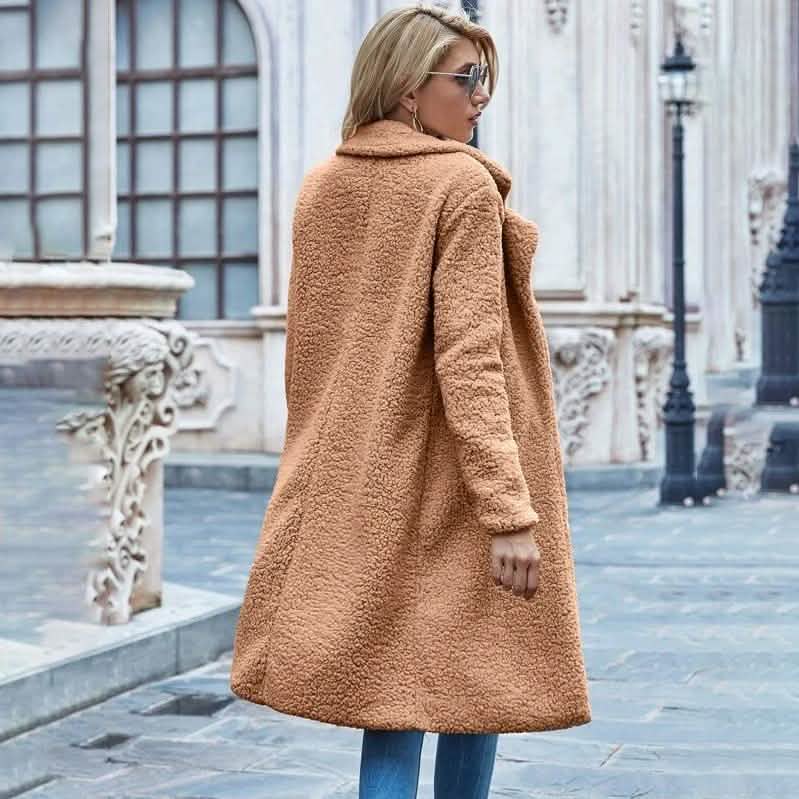 Faux Shearling Open-Front Longline Teddy Coat DailySale