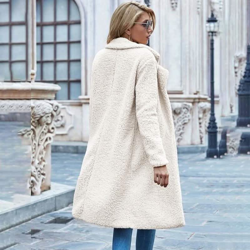 Faux Shearling Open-Front Longline Teddy Coat DailySale