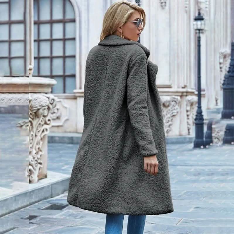 Faux Shearling Open-Front Longline Teddy Coat DailySale