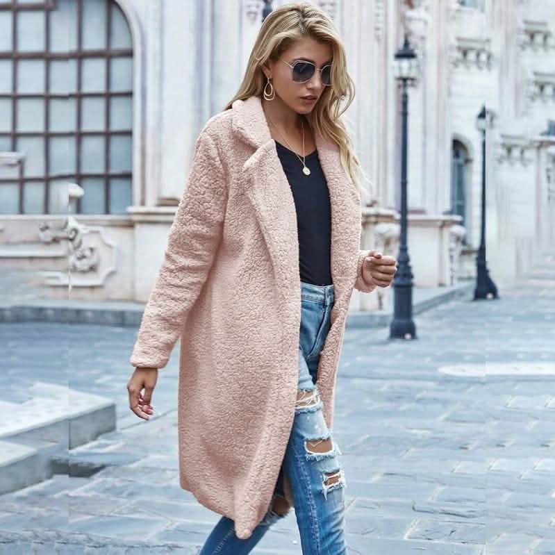 Faux Shearling Open-Front Longline Teddy Coat DailySale