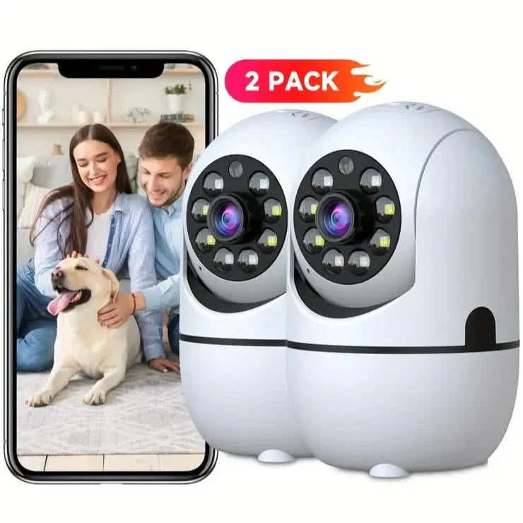 2-Pack: Wireless Security Cameras – 355° Rotation, Night Vision, Motion Detection, Two-Way Audio DailySale