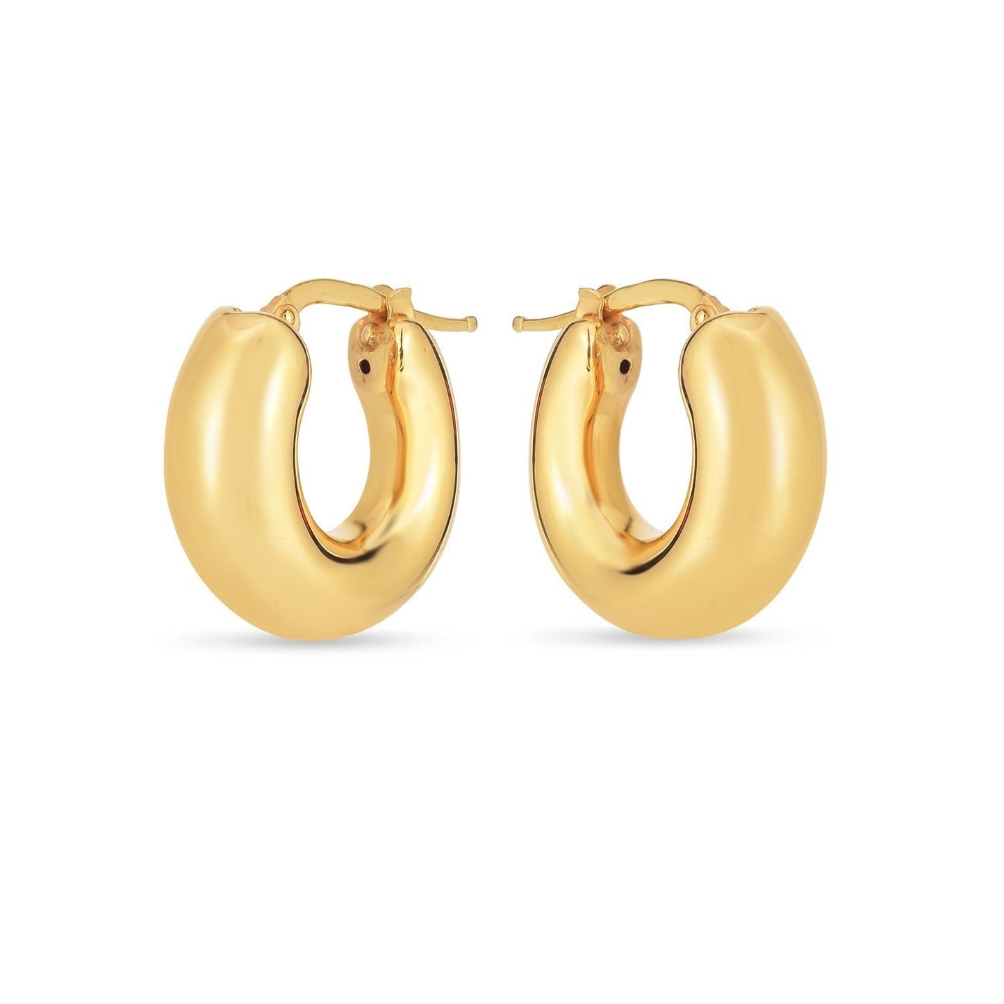 14k Yellow Gold Small Puffy Hoops Bids.com