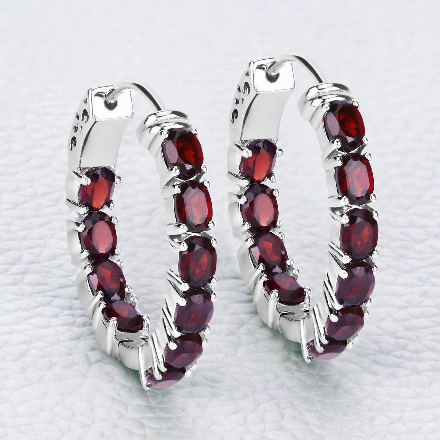 4.00 Carat Genuine Garnet .925 Sterling Silver Earrings Bids.com