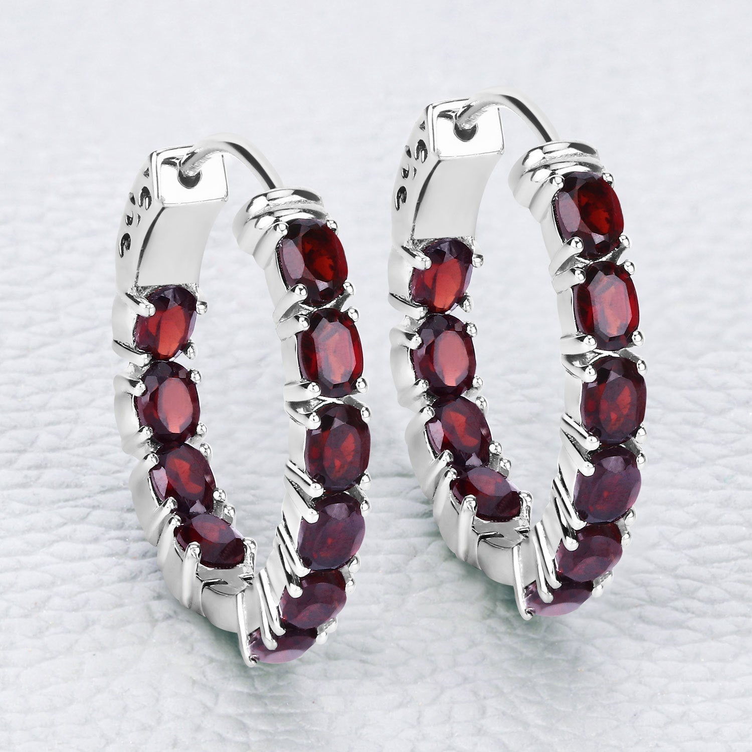 4.00 Carat Genuine Garnet .925 Sterling Silver Earrings Bids.com