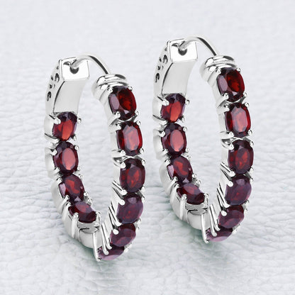 4.00 Carat Genuine Garnet .925 Sterling Silver Earrings Bids.com