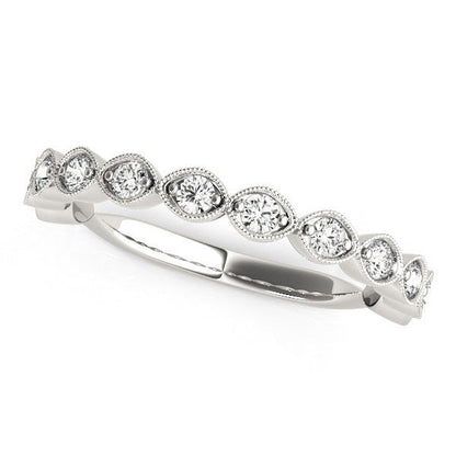 14k White Gold Antique Style Diamond Wedding Band (3/8 cttw) Bids.com