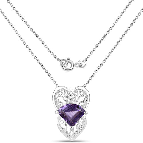 7.80 Carat Genuine Amethyst .925 Sterling Silver Pendant Bids.com