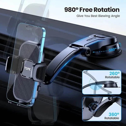 TOPK D38C Car Phone Holder – Adjustable Dashboard Mount DailySale