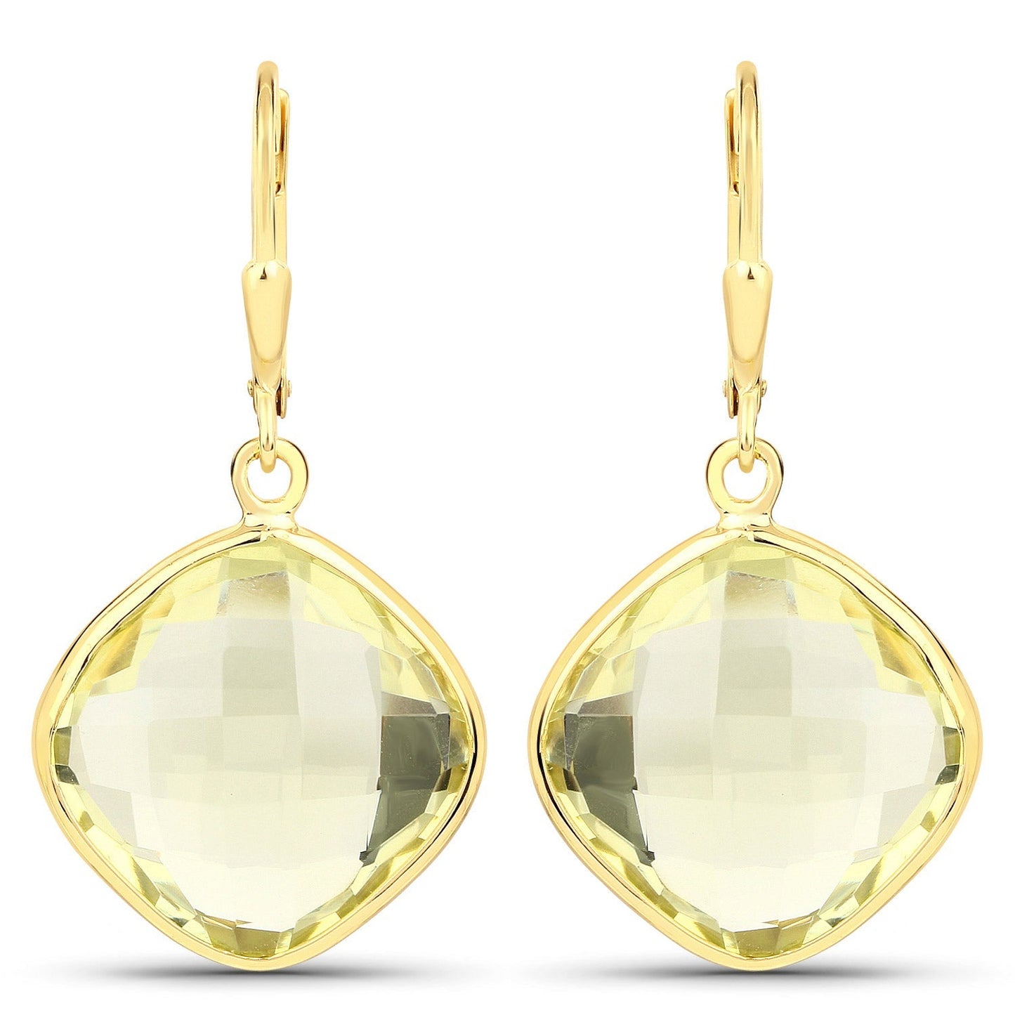 21.40 Carat Genuine Lemon Quartz .925 Sterling Silver Earrings Bids.com