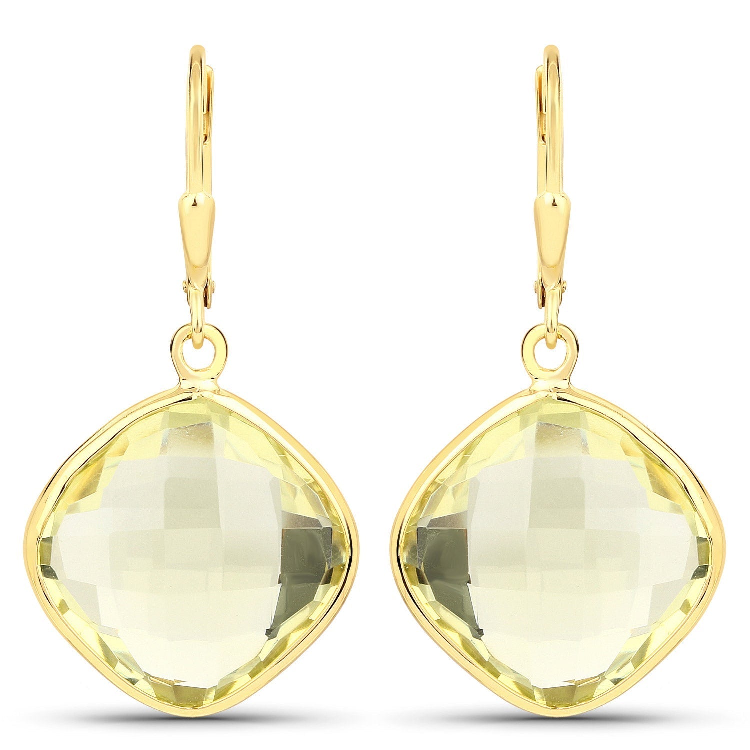 21.40 Carat Genuine Lemon Quartz .925 Sterling Silver Earrings Bids.com