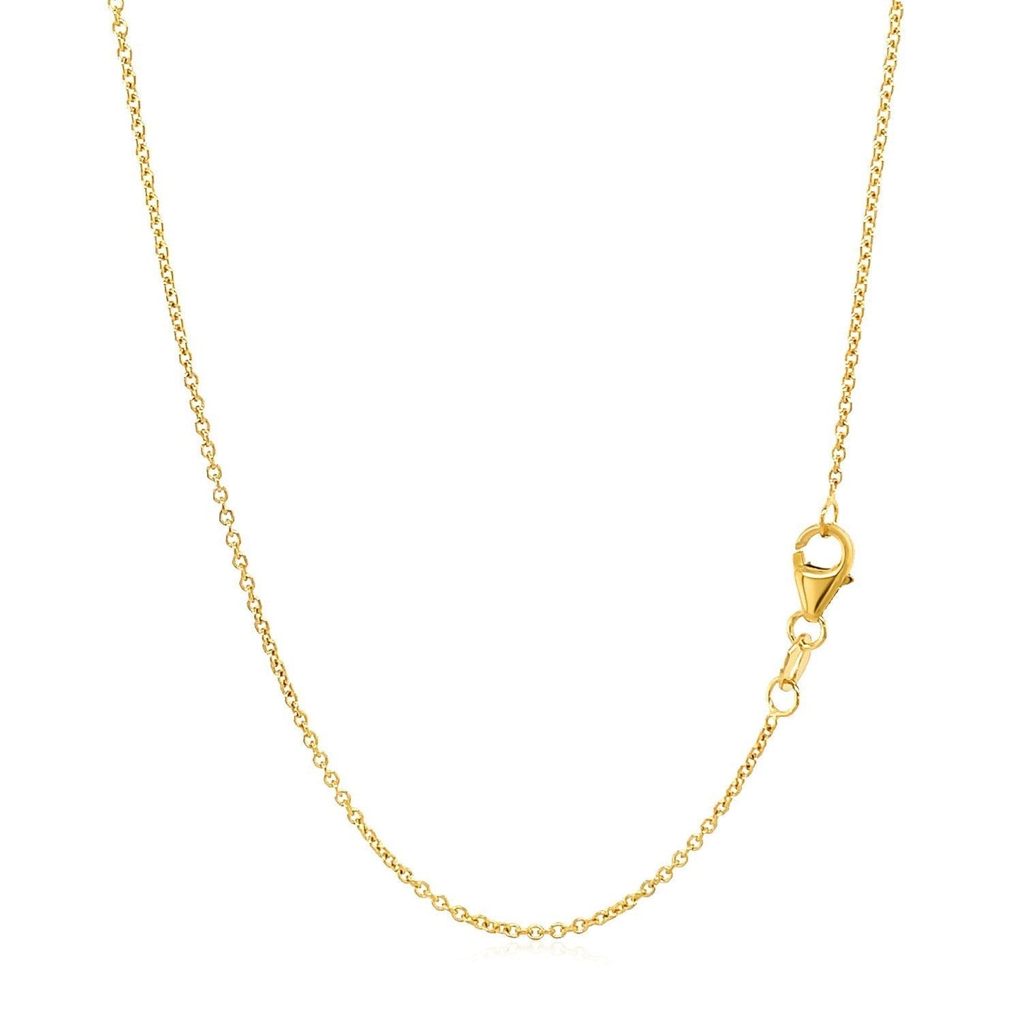 14k Yellow Gold Round Cable Link Chain 1.2mm Bids.com