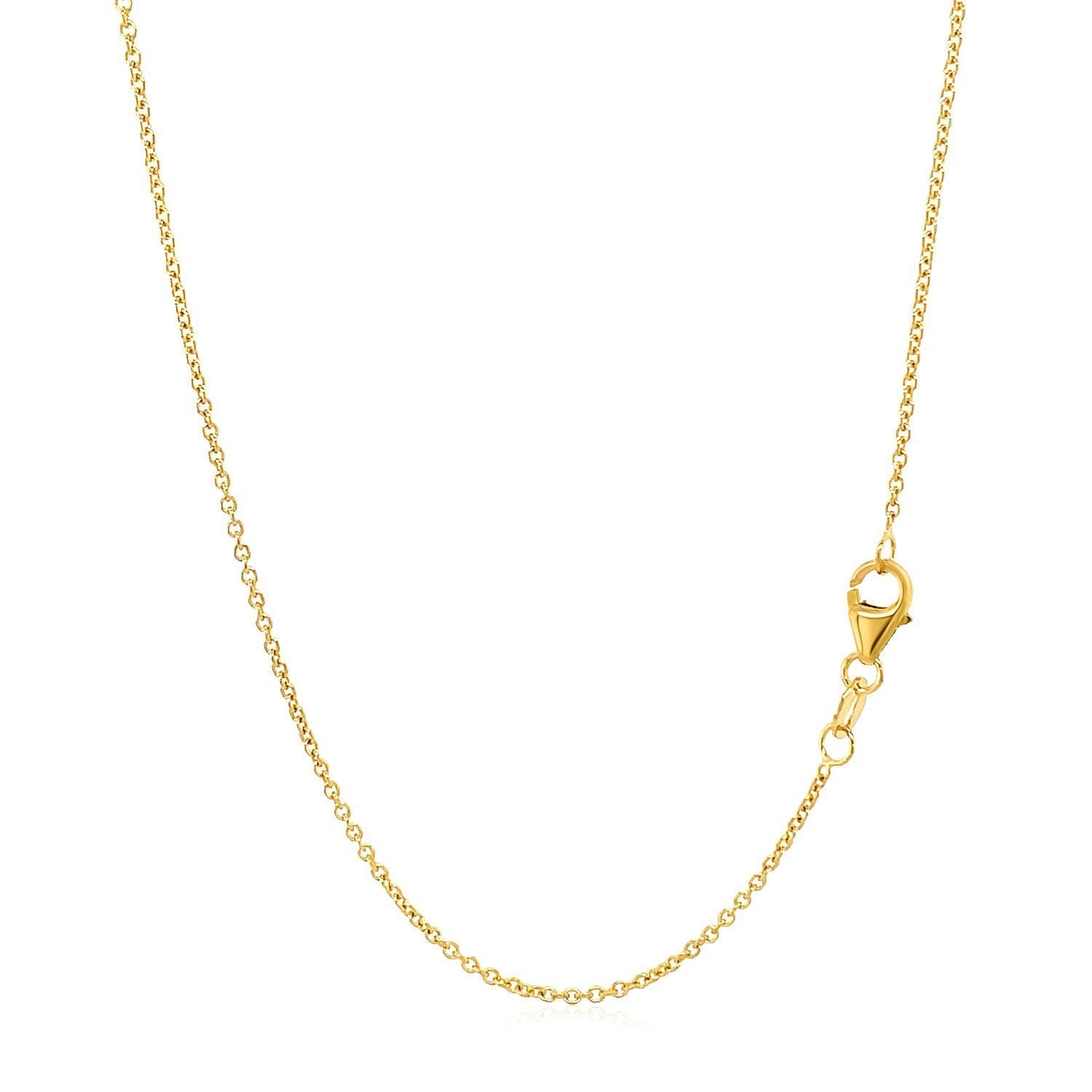 14k Yellow Gold Round Cable Link Chain 1.2mm Bids.com