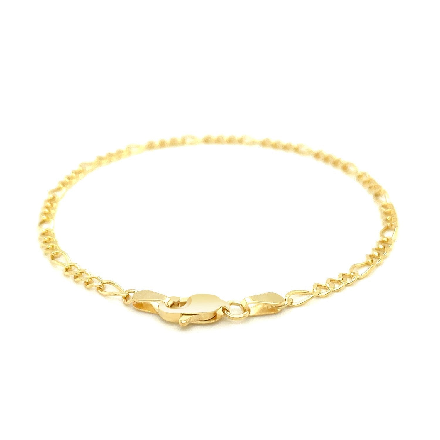 2.6mm 10k Yellow Gold Link Figaro Bracelet Bids.com