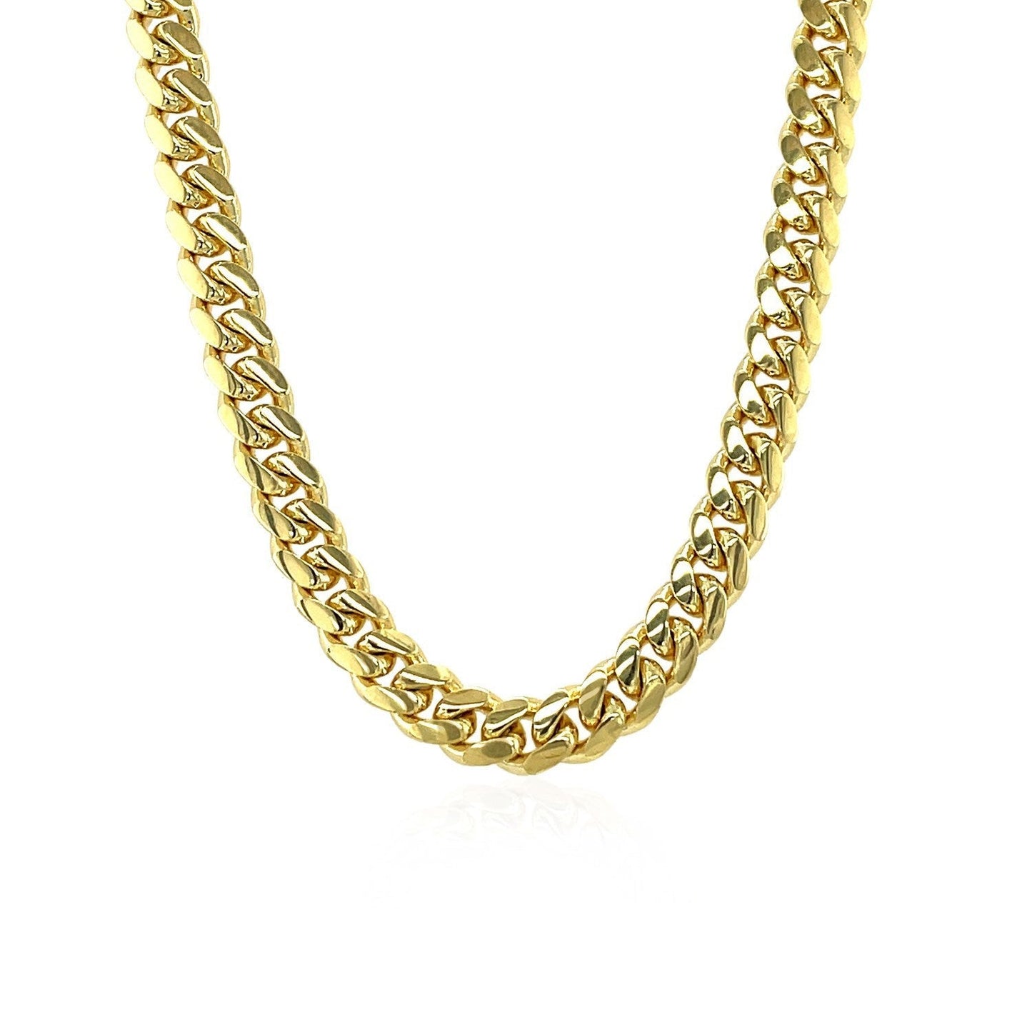 5.0mm 14k Yellow Gold Classic Miami Cuban Solid Chain Bids.com