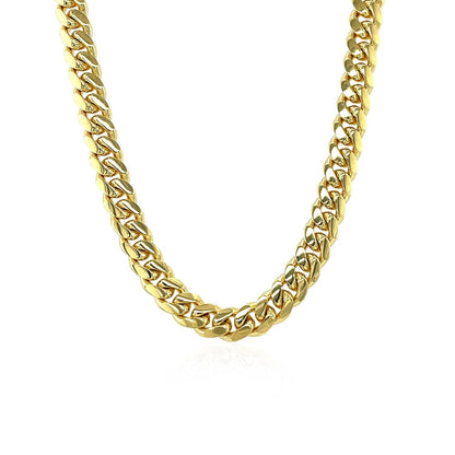 5.0mm 14k Yellow Gold Classic Miami Cuban Solid Chain Bids.com