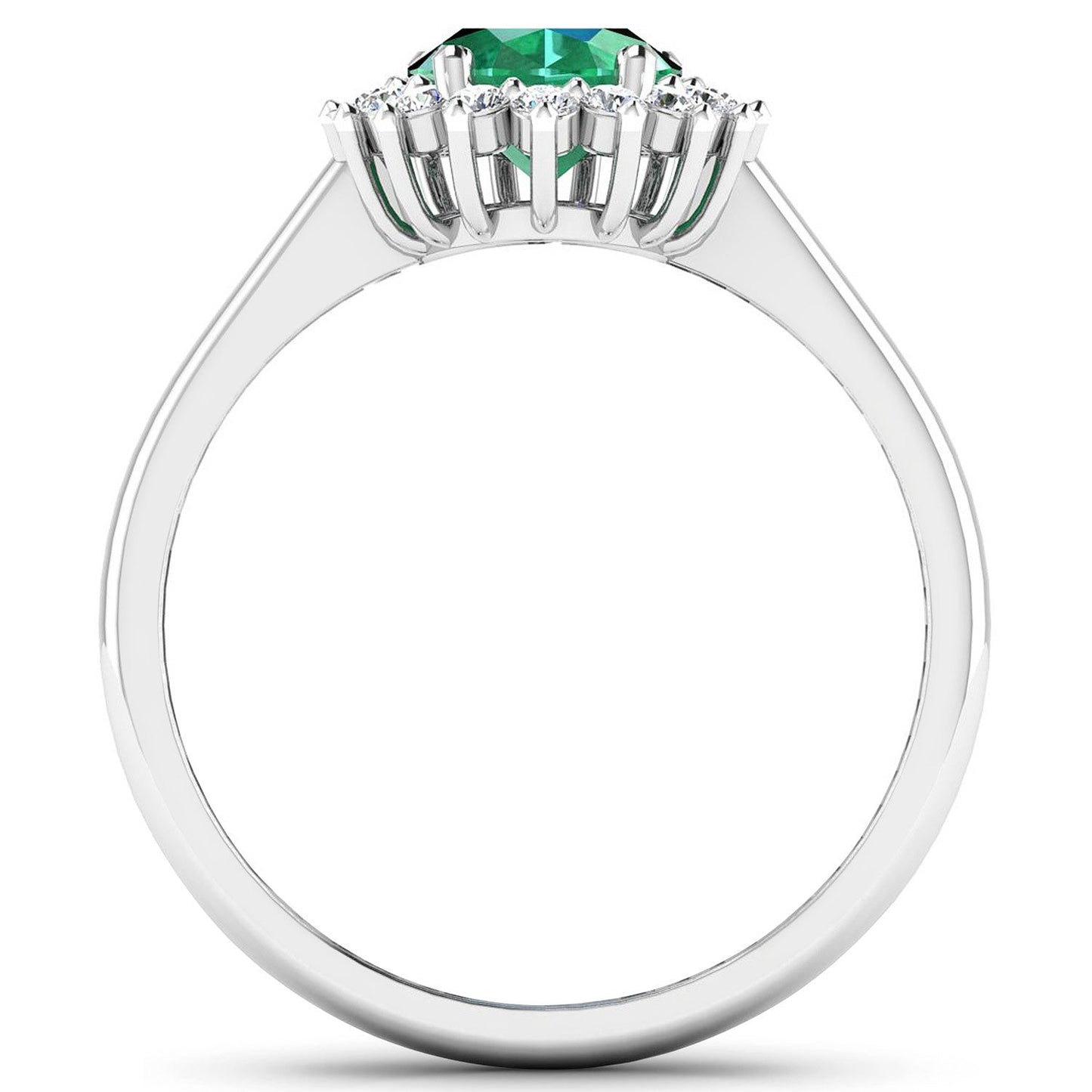 1.87 Carat Genuine Zambian Emerald  and White Diamond 14K White Gold Ring Bids.com