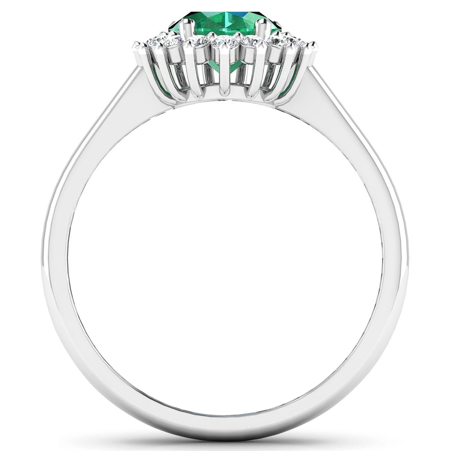 1.87 Carat Genuine Zambian Emerald  and White Diamond 14K White Gold Ring Bids.com