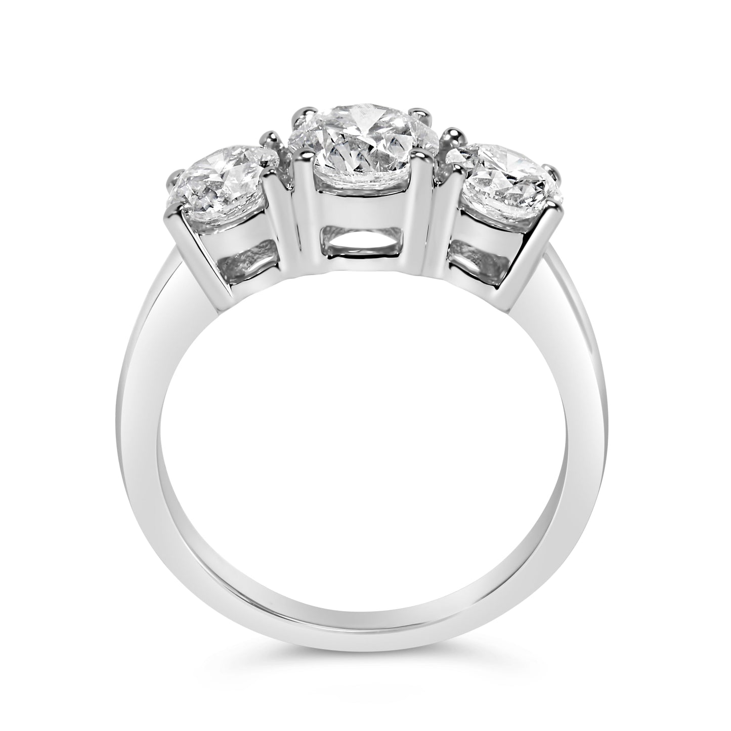 14K White Gold 2.00 Cttw Lab Grown Diamond 3 Stone Ring Band (F-G Color, VS1-VS2 Clarity) - Ring Size 7 Bids.com
