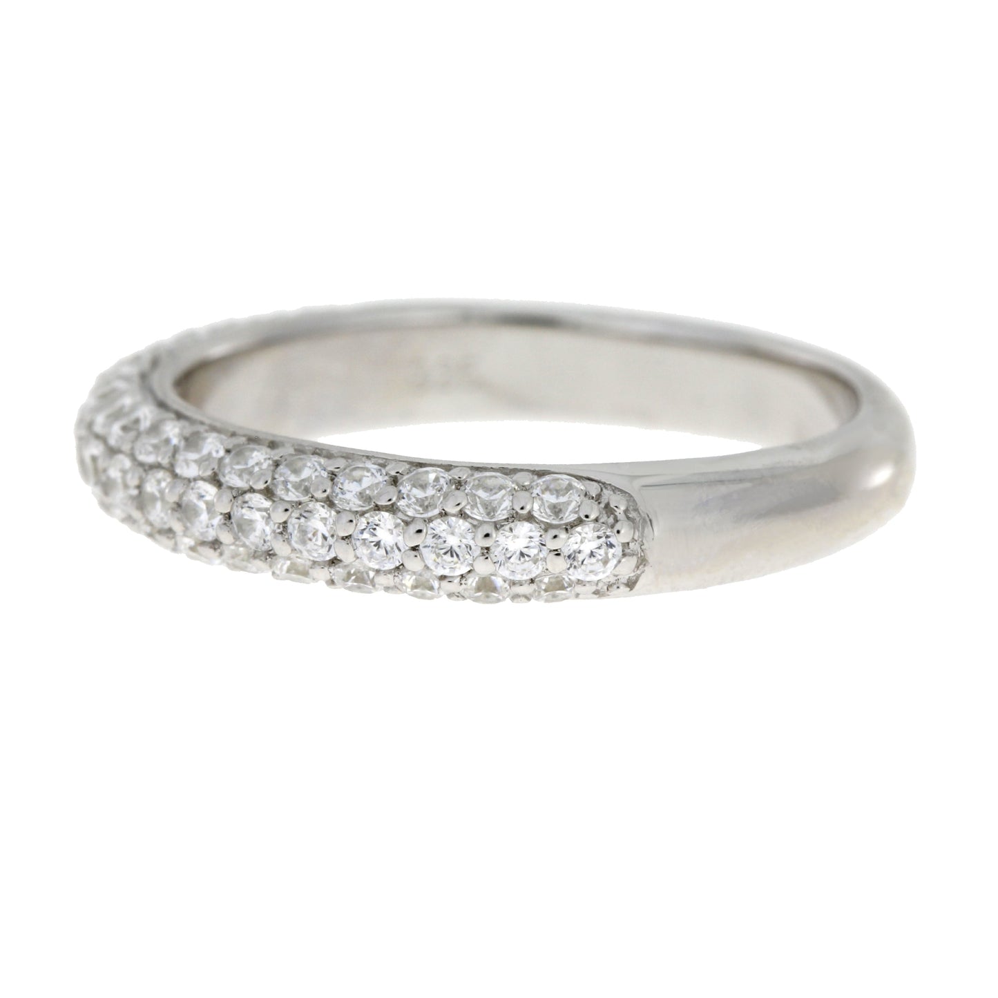 Cubic Zirconium Wedding Band Ring Sterling Silver Bids.com