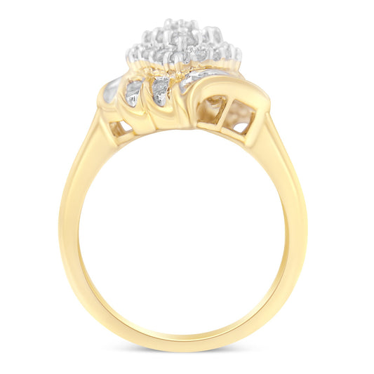 10K Yellow Gold Diamond Cocktail Ring (3/4 Cttw, I-J Color, I2-I3 Clarity) - Size 8 Bids.com