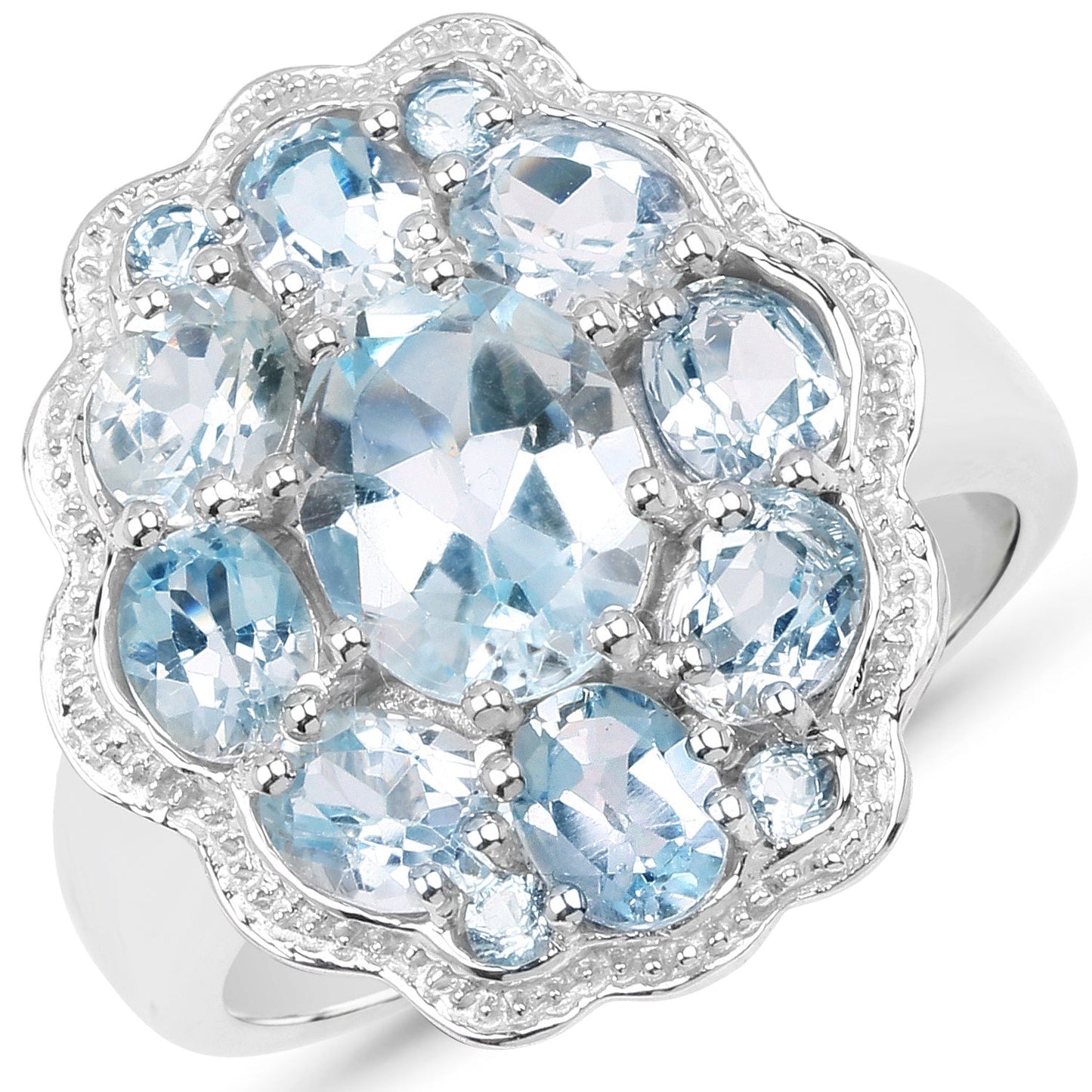 6.64 Carat Genuine Blue Topaz .925 Sterling Silver Ring Bids.com