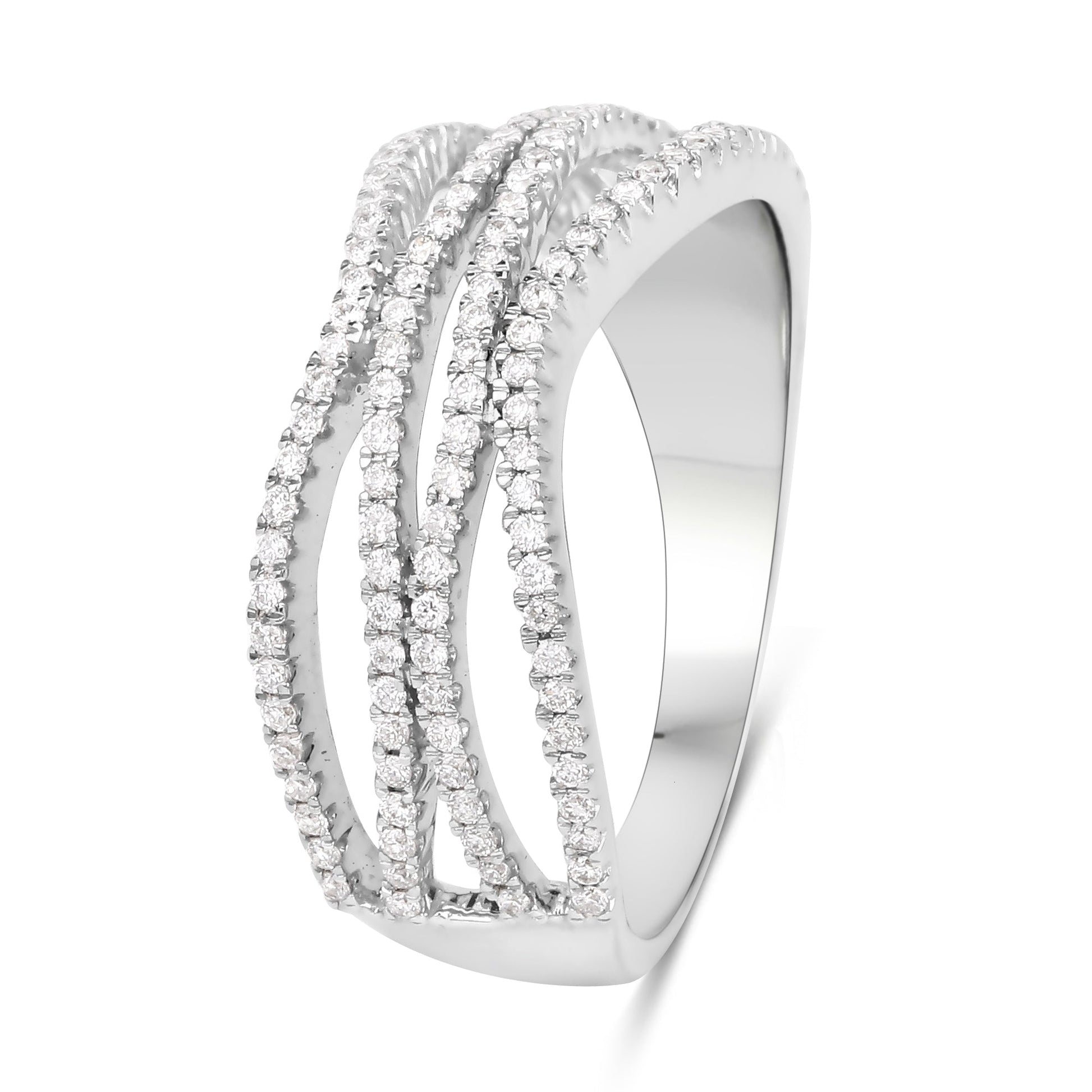 0.46 Carat Genuine White Diamond 14K White Gold Ring (F-G Color, SI Clarity) Bids.com