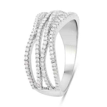 0.46 Carat Genuine White Diamond 14K White Gold Ring (F-G Color, SI Clarity) Bids.com