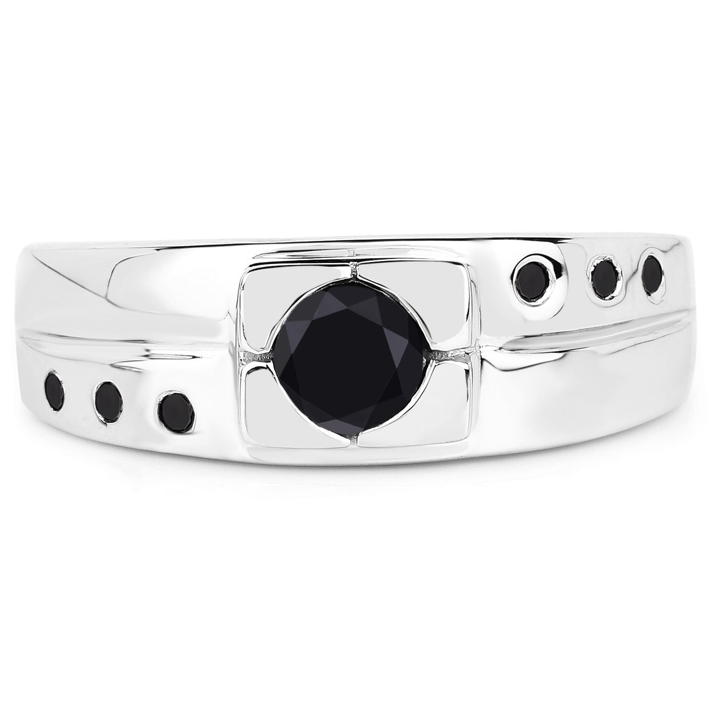 0.56 Carat Genuine Black Diamond .925 Sterling Silver Ring Bids.com