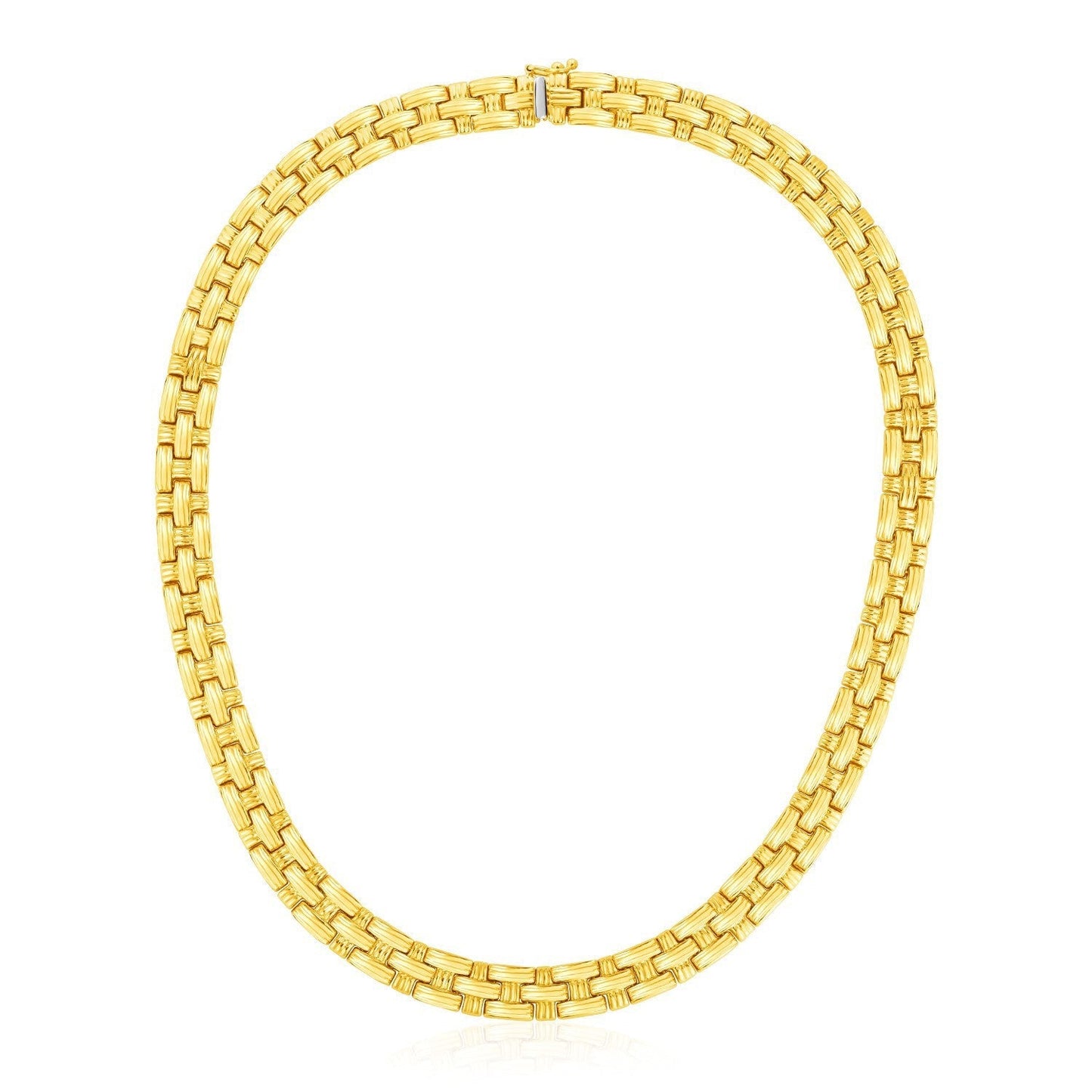 14k Yellow Gold Basket Weave Necklace Bids.com
