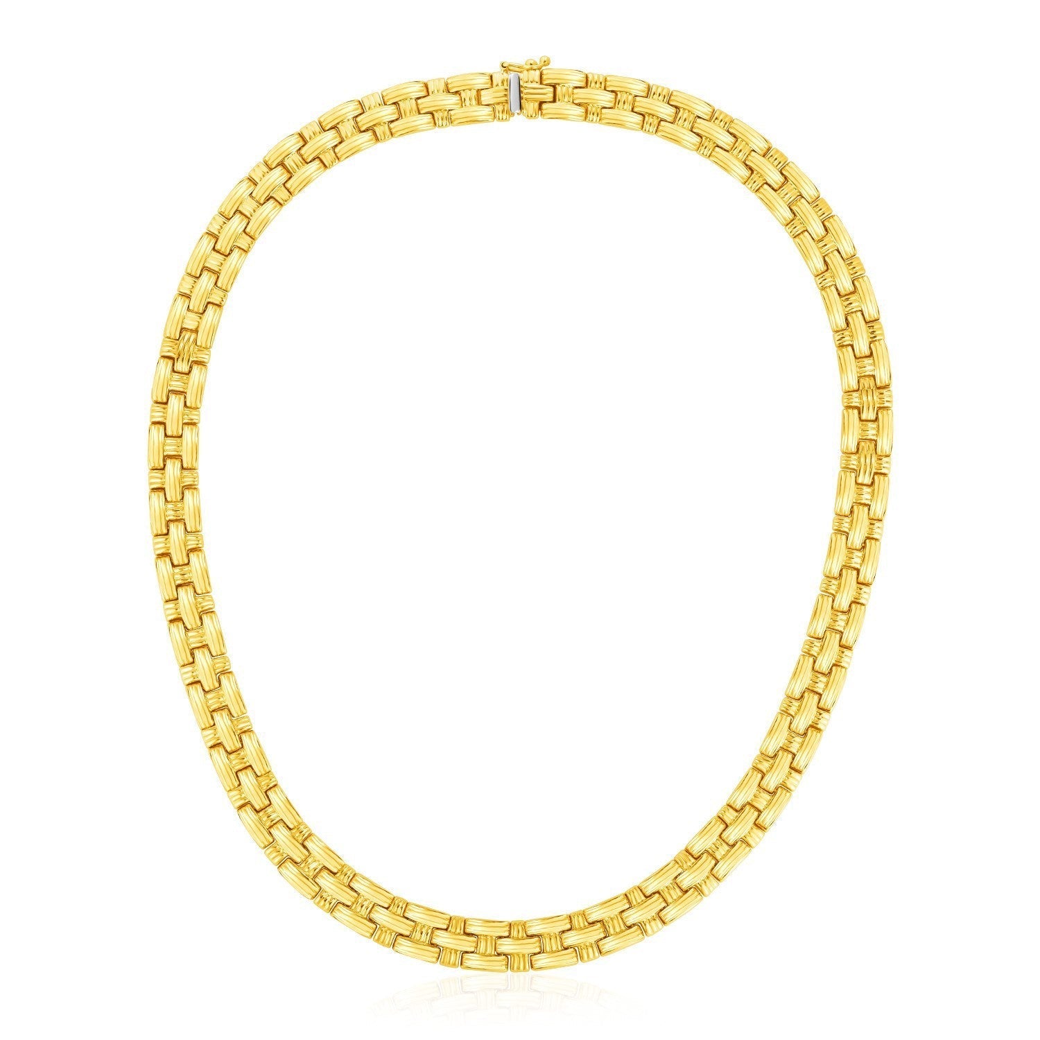 14k Yellow Gold Basket Weave Necklace Bids.com