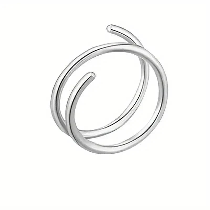 Stainless Steel Double Helix Nose Ring – 14K Gold Plated Hot Style Piercing Jewelry for Women DailySale