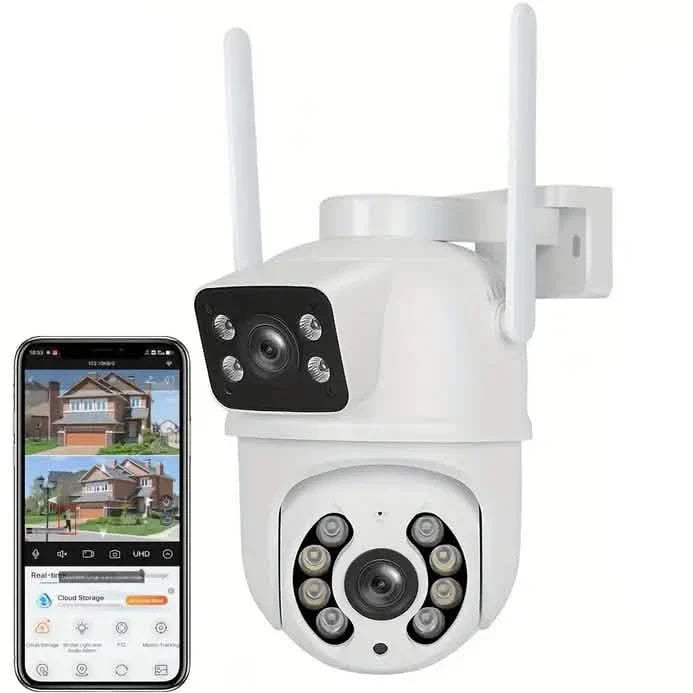 8MP Dual Lens WiFi PTZ Security Camera – Night Vision & Two-Way Audio DailySale