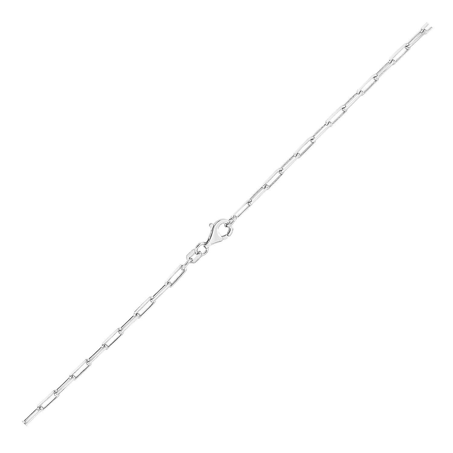 Sterling Silver Rhodium Plated Paperclip Chain (3.0 mm) Bids.com