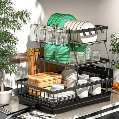 Black Metal Dish Rack – 2-Layer / 3-Layer DailySale