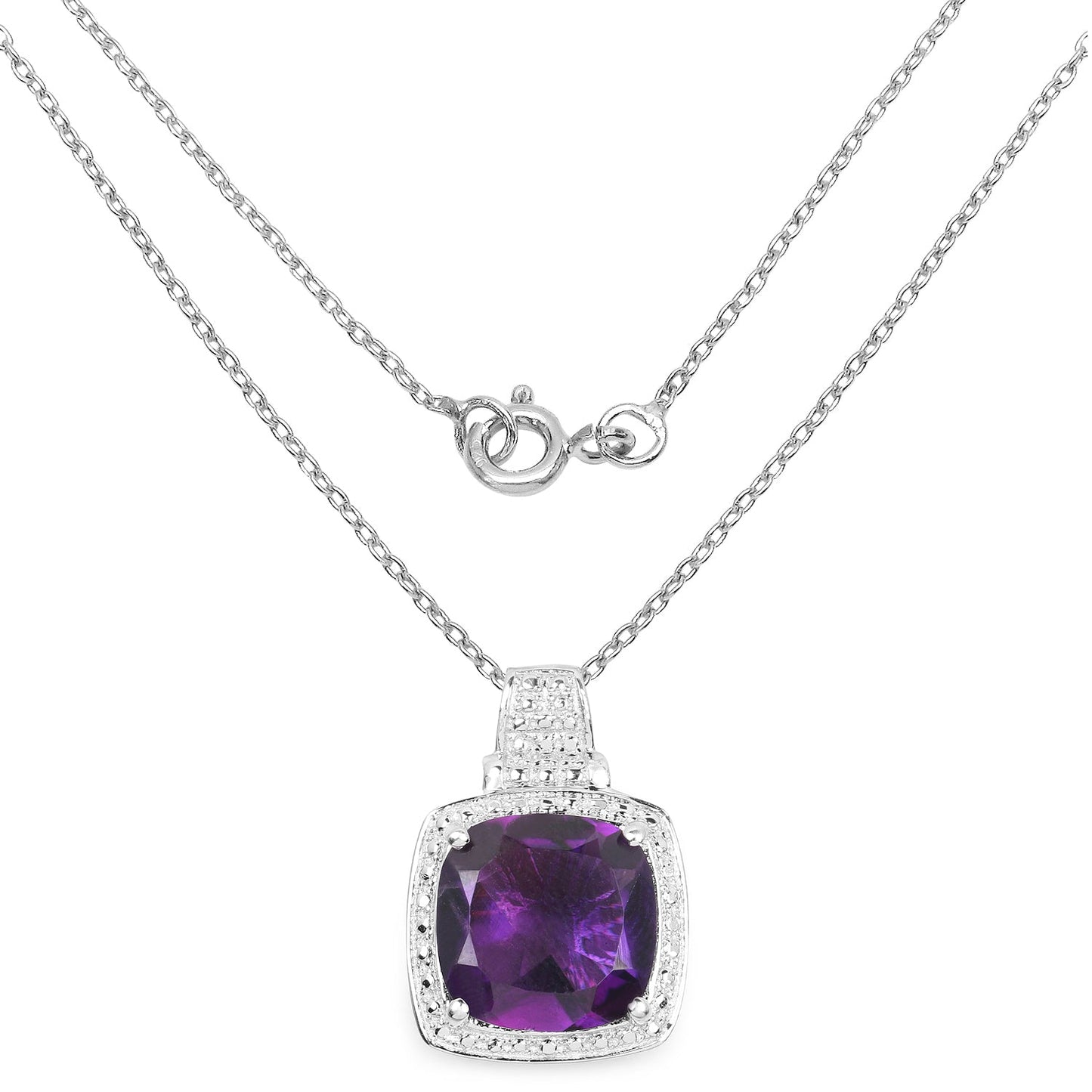 5.85 Carat Genuine Amethyst .925 Sterling Silver Pendant Bids.com