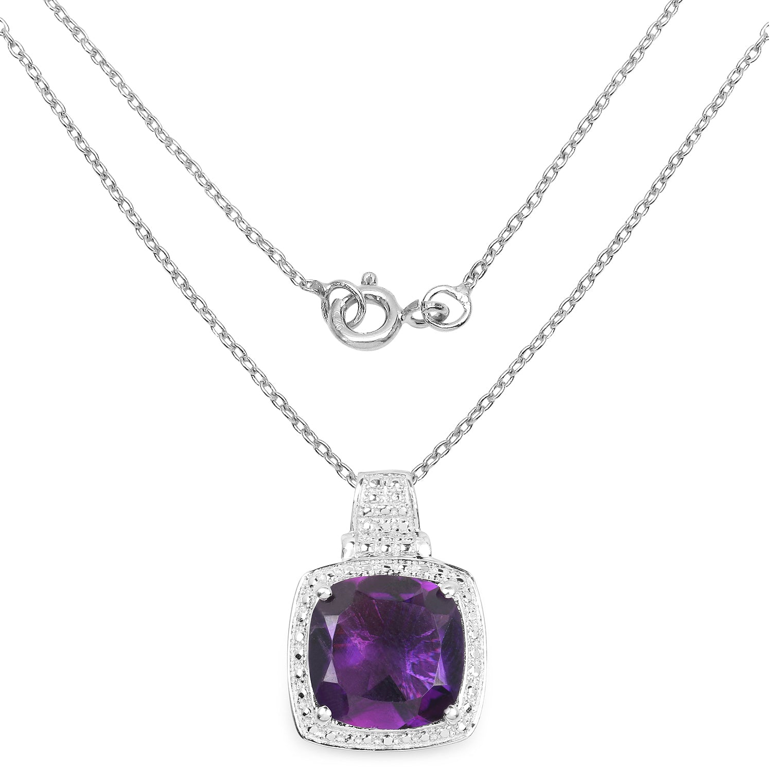 5.85 Carat Genuine Amethyst .925 Sterling Silver Pendant Bids.com