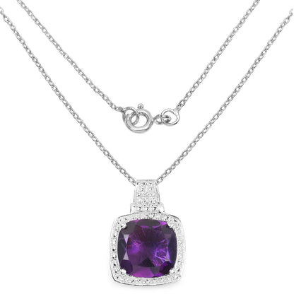 5.85 Carat Genuine Amethyst .925 Sterling Silver Pendant Bids.com