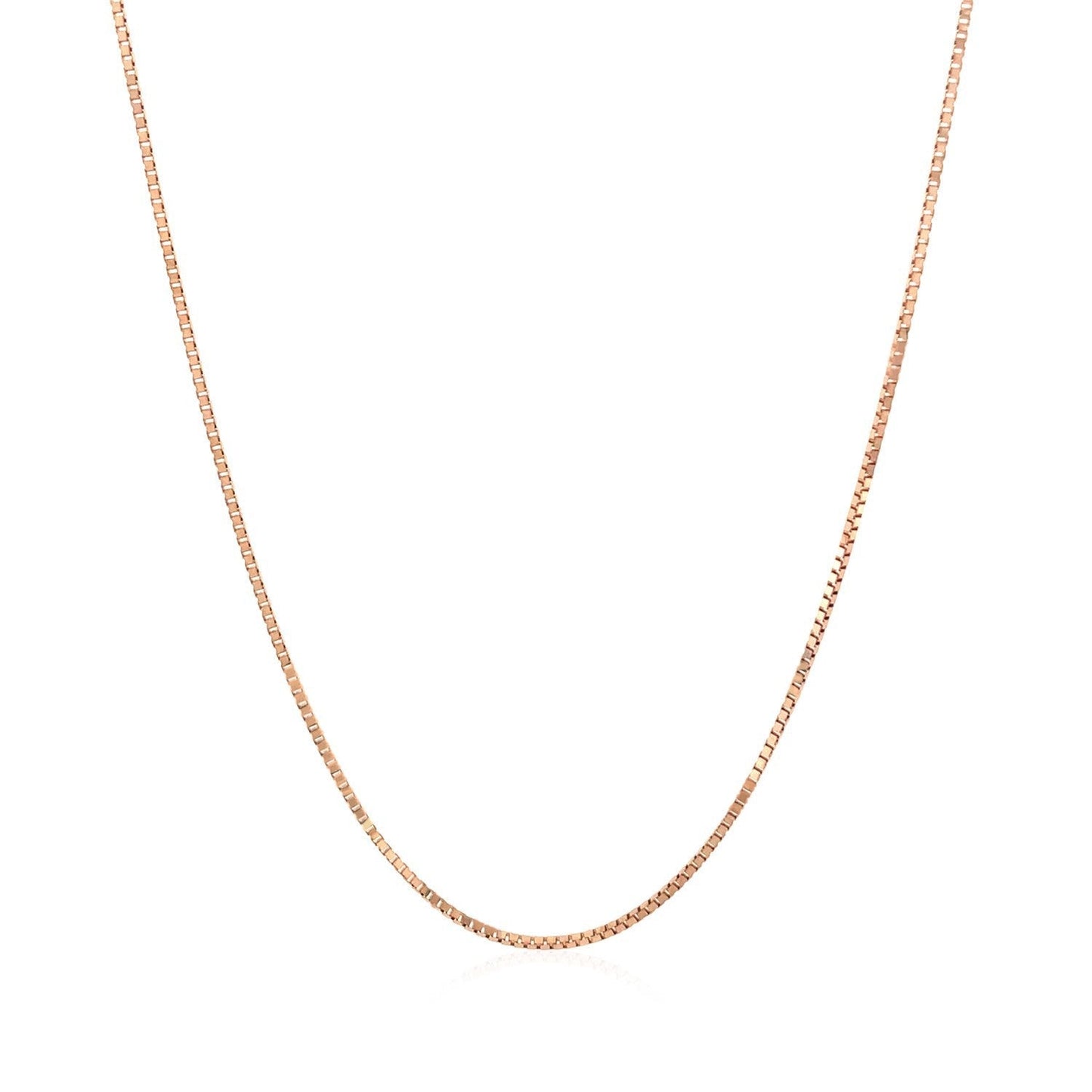 14k Rose Gold Classic Box Chain 0.8mm Bids.com