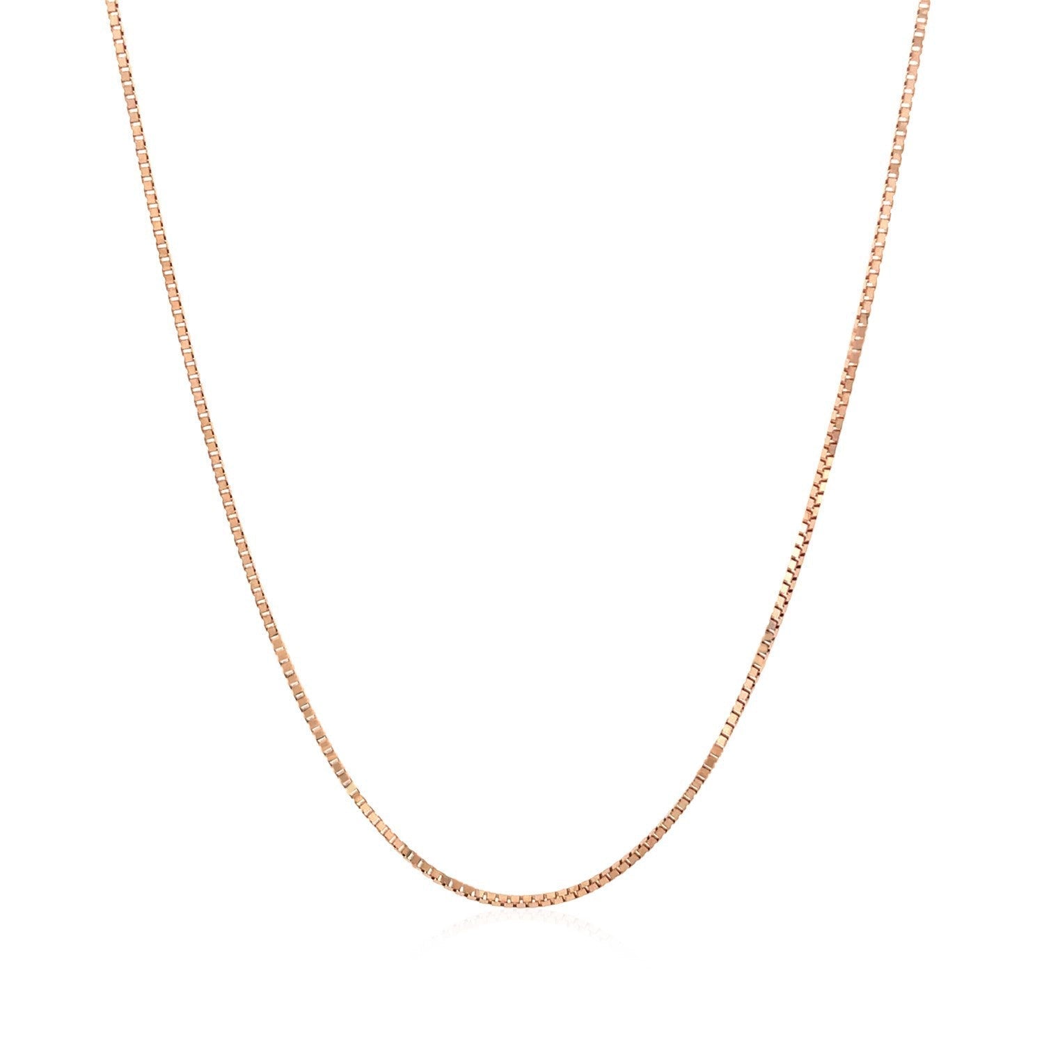 14k Rose Gold Classic Box Chain 0.8mm Bids.com