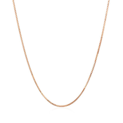 14k Rose Gold Classic Box Chain 0.8mm Bids.com
