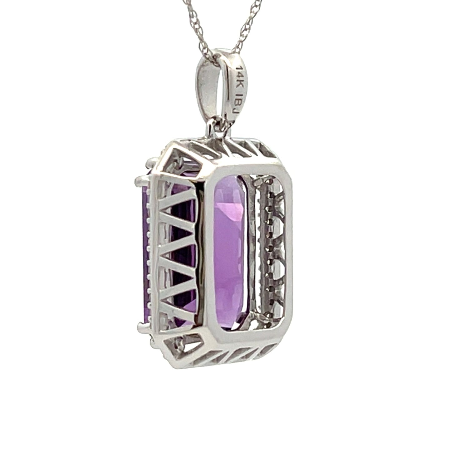 Amethyst Diamond Fashion Pendants 14KT White Gold Bids.com