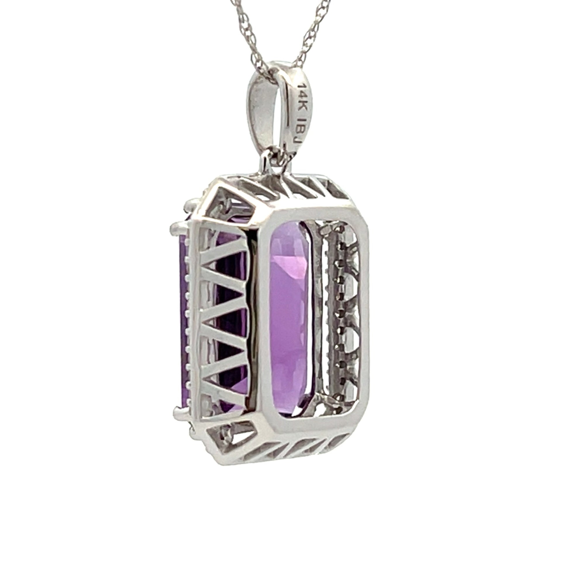Amethyst Diamond Fashion Pendants 14KT White Gold Bids.com