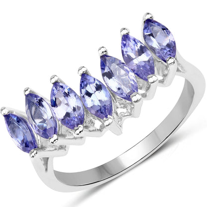 1.68 Carat Genuine Tanzanite .925 Sterling Silver Ring Bids.com