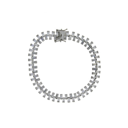 Natural Cubic Zirconium Tennis Bracelet Sterling Silver Bids.com