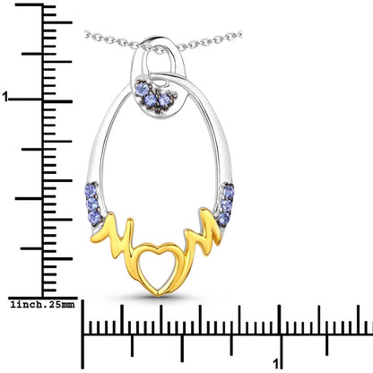 0.18 Carat Genuine Tanzanite .925 Sterling Silver Pendant Bids.com